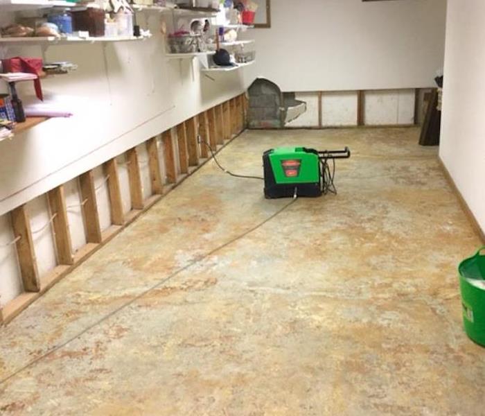 flooring and mitigation complete after sump pump failure