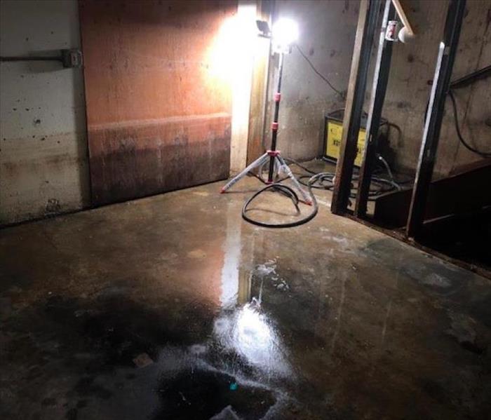 water on concrete floor 