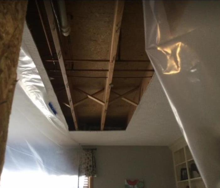 affected water damaged ceiling removed 