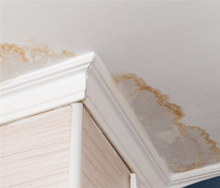 brown water stains on ceiling